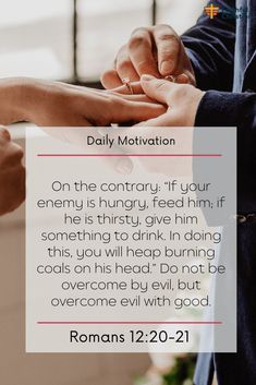 two people holding hands with the words daily motivation on it, above them is an image of