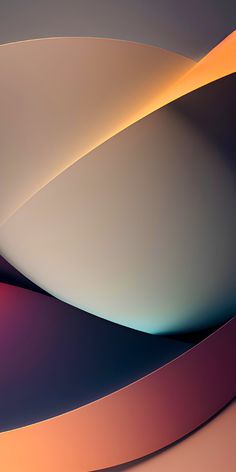 an abstract background with curved lines and curves in shades of orange, pink, yellow and purple