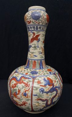 Ancient Chinese porcelain: Ming wucai vase handdrawn fish and lotus H34cm The vase is in good condition. Some places have fade color( please look detail in picture) Thers is no any cracks Chinese Decor, Qing Dynasty, Chinese Porcelain, Fade Color, Ancient Chinese, Fine Art Ceramics, Lotus, Vietnam, Period