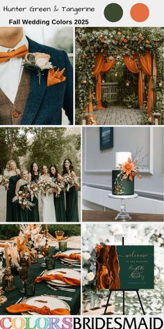 an orange and green wedding color scheme