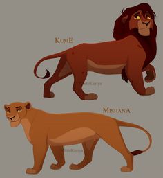 the lion king and his cubs are depicted in this cartoon character's avatars