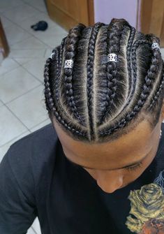 Basic Cornrows For Men, Undercut Braids Men, Mans Braid Hairstyle, Crowrows Braids Black Hair, Fancy Cornrows, Natural Hair Cornrows, Feed In Cornrows, Afro Hair Fade