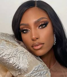 Satin Skin Makeup, Makeup With Wine Dress, Sultry Makeup Black Women, Wine Eye Makeup, Elopement Makeup, Mekap Mata, Brown Girls Makeup