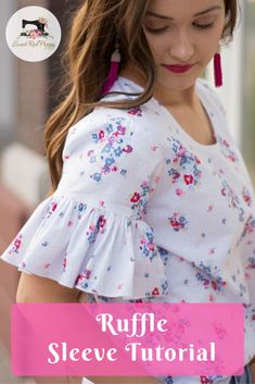 the ruffle sleeve blouse sewing pattern is easy to sew, and perfect for beginners