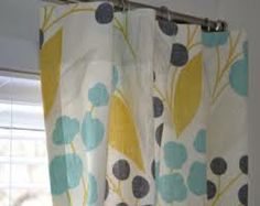 a curtain with blue and yellow flowers on it