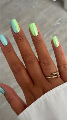 Mint Green Nails, Mint Nails, Nails Care, Elegant Nail, Green Nail Designs, Vacation Nails, Trendy Nail, Nails Summer