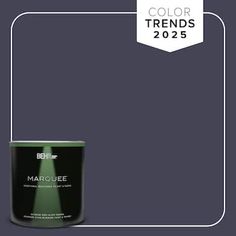 a can of marquee paint next to a white frame with the words color trend 2055 on it