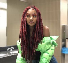 Red Dreadlocks, Red Dreads, Faux Locs Hairstyles, Dreadlock Styles, Hairstyles Braids, Hair Crush