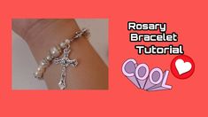 the rosary bracelet is made with pearls