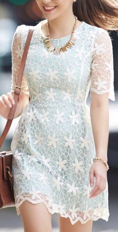 Mint Dress Lace, Lace Overlay Top, Overlay Top, Night Dresses, Pretty Fashion, Net Lace, Lace Dress With Sleeves, Floral Lace Dress, Clothing Websites