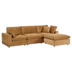 Modway Commix Down Filled Overstuffed Performance Velvet 4-Piece Sectional Sofa | Sofas | Modishstore-2 Contemporary Sectional Sofa, Velvet Sectional, Sectional With Ottoman, Modern Sofa Sectional, Upholstered Sectional, Modway Furniture, Corner Sectional, Sofa Sale, Down Feather