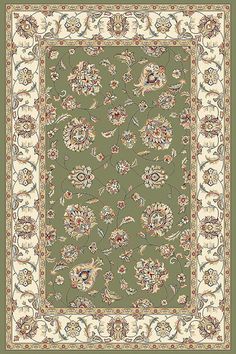 Ancient Garden 57365-4464 Green/Ivory Ancient Garden, Dynamic Rugs, Elegant Style, Persian, Color Palette, Area Rug, Carpet, Shades, Rug