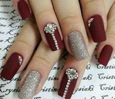 Nail Extensions For Wedding, Wedding Nail Art Design For Bride, Nail Extension Designs For Wedding, Red Wedding Nails For Bride, Nail Extensions Ideas, Latest Nail Extensions Designs