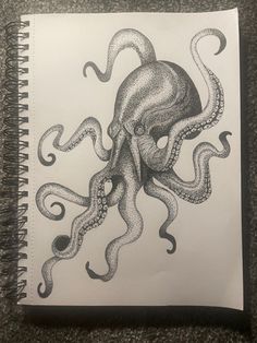 #black #grey #pen #penwork #blackpen #pendrawing #octopus #octopusdrawing #dotwork #shading Pen Dot Drawing, Fantastic And Strange Gcse Art, Sea Creatures Drawing, Biro Drawing, Biro Art, Dotted Drawings, Sketchbook Layout