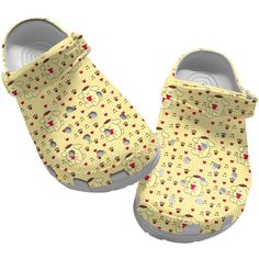 Hello Kitty Happy Pompompurin Pattern Yellow Clogs For Kids And Adults Pompompurin Pattern, Hello Kitty Happy, Tie Dye Hippie, Hawaiian Shirt Women, Crocs Crocband, Crocs Clogs, Tire Cover, I Love Lucy, Unique Prints