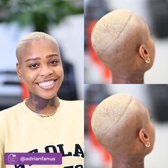 40 Captivating Fade Haircuts For Bold Black Women Worth Trying - Coils and Glory Bald Women Fashion, Top Fade Haircut, Low Taper Fade Haircut, Buzz Cut Women, Bald Head Women, Shaved Hair Cuts, Fade Cut, Low Fade Haircut