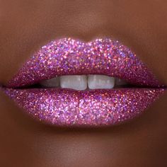 Glitter Lip Kit, Pink Glitter Lipstick, Pop Art Lips, Lip Art Makeup, Glitter Lipstick, Glitter Lip, Orange Lips, Indie Makeup, Catty Noir