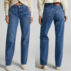 Levi's 501 90's Jeans Style # A19590012 Color: Blue Beauty - Medium Wash Size 27x30 30in Inseam Loose Through Your Hip And Thigh Mid Rise: 10 1/2" Straight Leg 100% Cotton Denim Non-Stretch Button Fly 5-Pocket Styling Nwt Ships Same Or Next Day! Levis 501 90s Jeans, Levis 501 Jeans, Levis 501 90s, Levis 501 Outfit, 501 Outfit, Low Rise Flare Jeans, 90s Jeans, Levi’s 501, Medium Wash Jeans