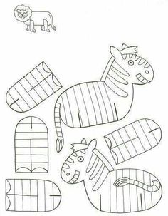 an animal cut out from paper with other animals