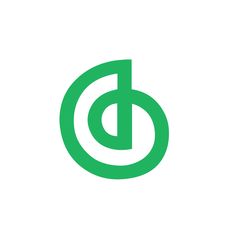 the letter d is made up of green letters and an o on top of it