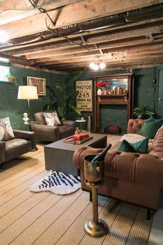 a living room filled with furniture and decor