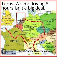 a map that shows the location of texas where driving 8 hours isn't a big deal