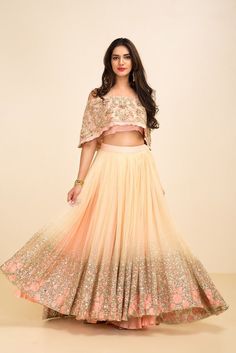 Manish Malhotra Lehenga, Cape Outfit, Sangeet Outfit, Sabyasachi Lehenga, Bardot Style, Elegant Clothing, Rock Outfit