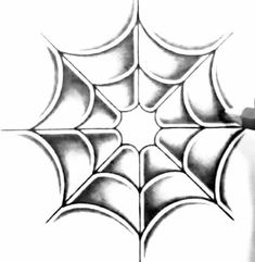 a drawing of a spider web on white paper