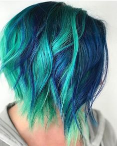 Green And Blue Hair, Bright Hair Colors, Hairstyles Braided, Hair Idea, School Hairstyles