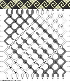 the pattern is shown in black and white, with an image of two different squares