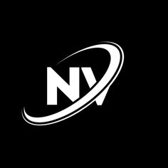 the nv logo on a black background