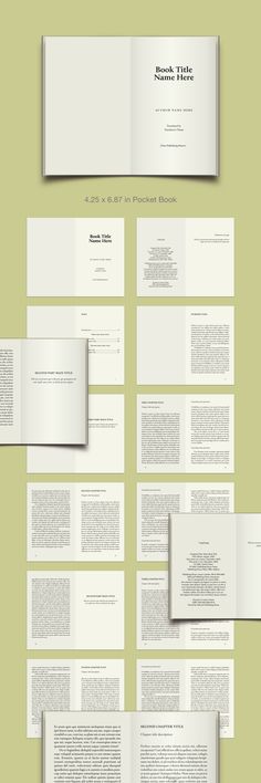 Pocket book layout template Process Book Design Layout, Book Layout Template, Novel Layout, Print Book Design, Contents Page Design, Book Mood, Template Book, Character Styles