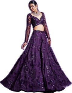 Wedding Bride Dress, Purple Lehenga, Hand Embroidery Work, Indian Wedding Bride, Indian Bridal Lehenga, Royal Look, Embroidery Work, Bridal Lehenga, Indian Bridal