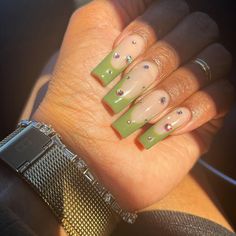 25 Cute Olive Green Nail Designs Mom's Got the Stuff Green And White French Tip, Nails Green French Tip, Almond Nails Green, Olive Green Nail Designs, Nails Green French, Green French Tip, Dark Purple Nails, French Tip Manicure, Neon Green Nails