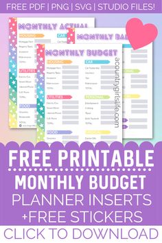 the free printable planner inserts for planners