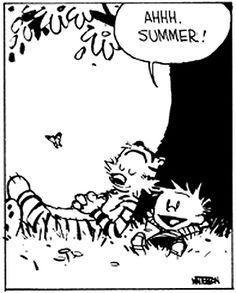 a comic strip with the words ahh summer written on it