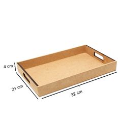 a wooden tray is shown with measurements