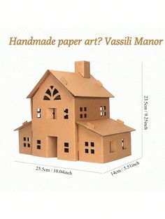 a paper model of a house with the words handmade paper art vasi manor