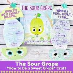 the sour grape craft is made with paper plates and glue to make it look like they are