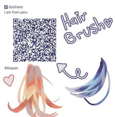 a qr code for hair brushes is shown next to an image of a woman's head