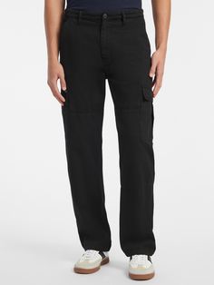 A classic fitting relaxed leg cargo pant. Features four pocket construction with side cargo pockets. Crafted with our organic cotton blend. Mens Black Cargo Pants, Guess Jeans Mens, Black Cargo Pants, Jeans Cargo, Mens Cargo, Black Cargo, Jeans Mens, Cargo Pant, Cargo Trousers