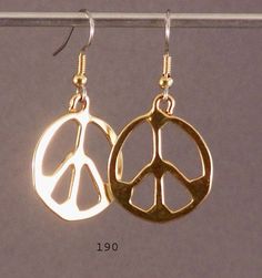 Handmade  Peace earrings brass 1" dia. Larger sizes available Peace Sign Earrings, Peace Earrings, Peace Sign, Favorite Jewelry, Jewelry Earrings Dangle, Etsy Earrings, Beauty Book, Dangle Drop Earrings, Dangle Earrings