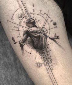 a man's thigh with a drawing on it