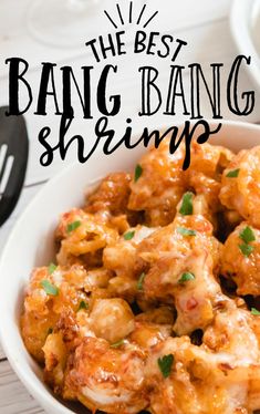 the best bang bang shrimp recipe in a white bowl