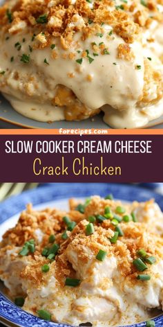 Slow Cooker Cream Cheese Crack Chicken Chicken Recipes With Cream Cheese, Chicken And Cheese Recipes, Easy Crockpot Dinners, Cream Cheese Chicken, Crockpot Dishes, Chicken Slow Cooker Recipes, Cream Cheese Recipes, Crockpot Recipes Slow Cooker, Dinner Recipes Crockpot