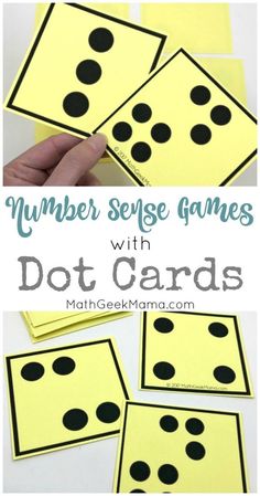 the number sense game with dot cards is an easy way to practice numbers and counting