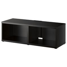 a black entertainment center with two doors