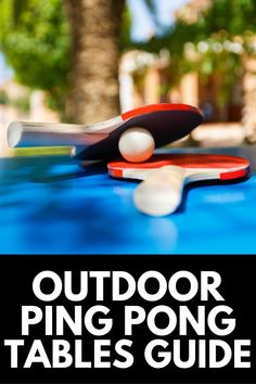 an outdoor ping pong table is shown with the title overlay reading, outdoor ping pong tables guide