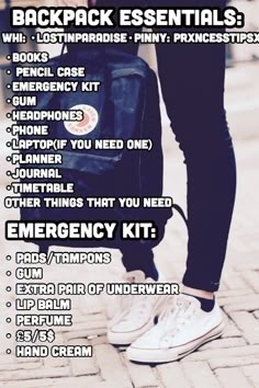 the back pack essentials for an emergency kit