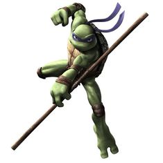 a cartoon image of a teenage mutant holding a stick